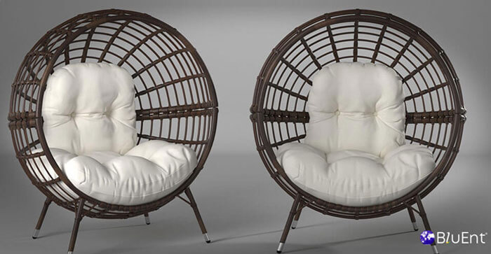3D Product Rendering of Two Chairs